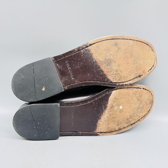 Cole Haan Shoes Mens 11.5 Burgundy Leather Tassel Loafers Dress Moc Toe Slip On - Picture 10 of 13